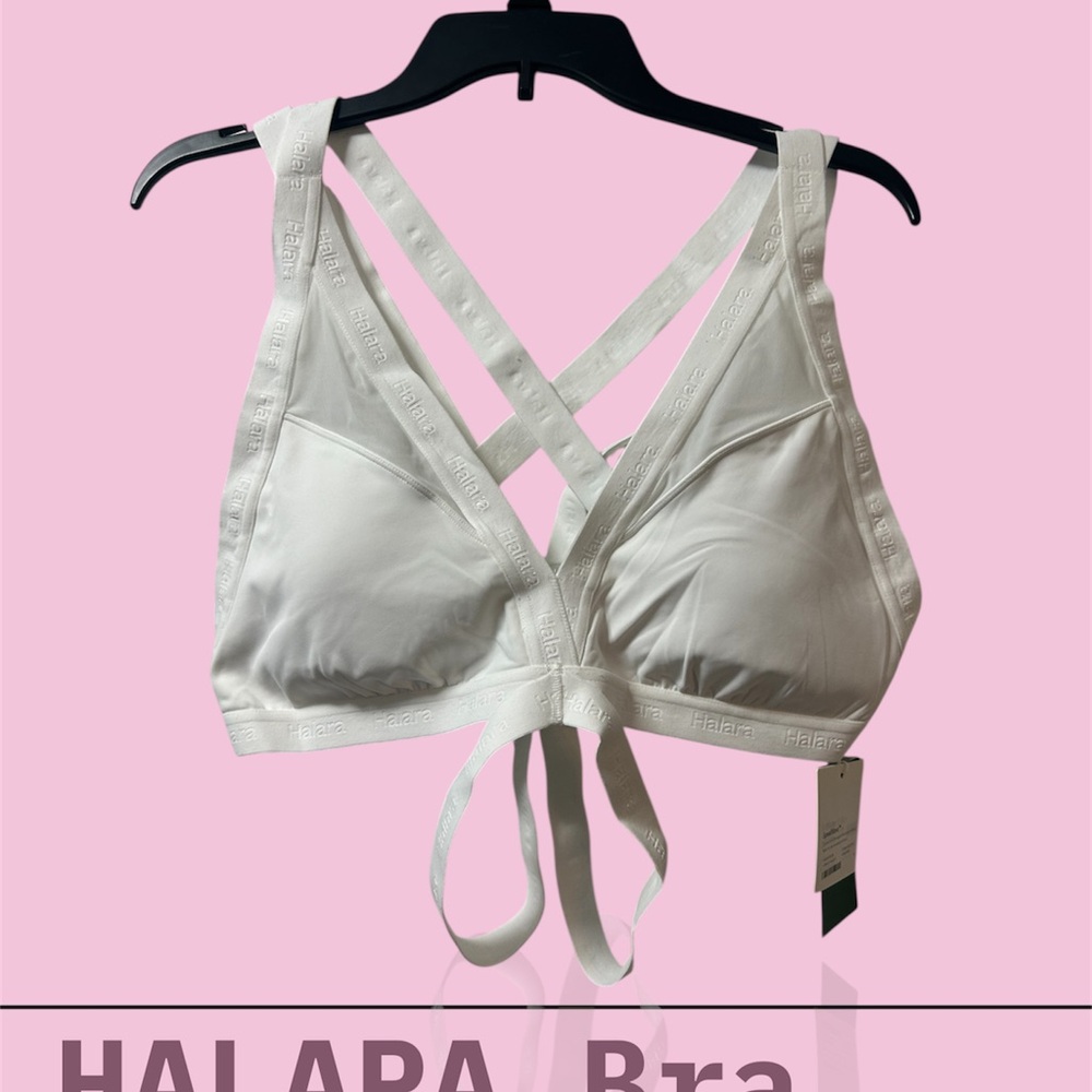 HALARA White Strappy Sports Bra size XL NWT